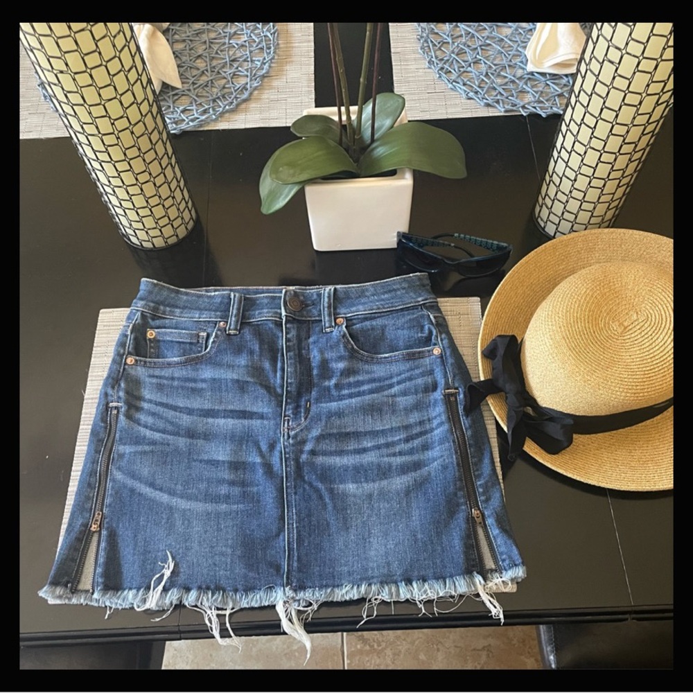 American Eagle Next Level Stretch Denim Mini Skirt